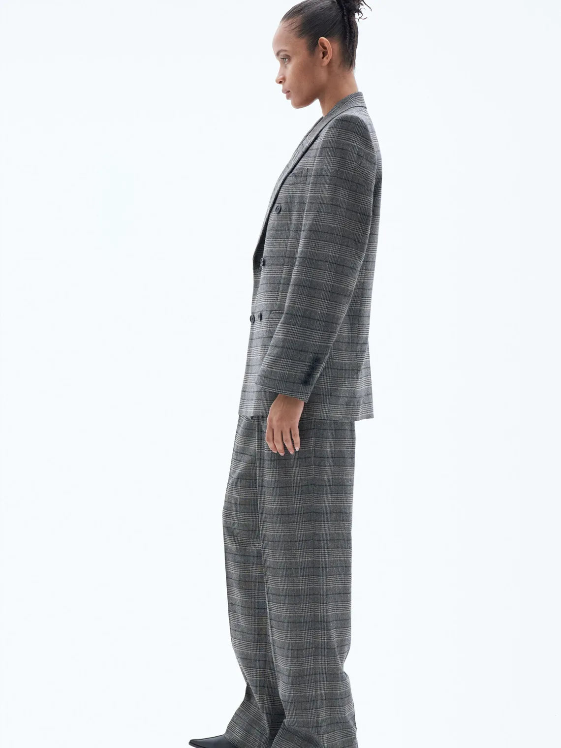 Double Breasted Check Blazer