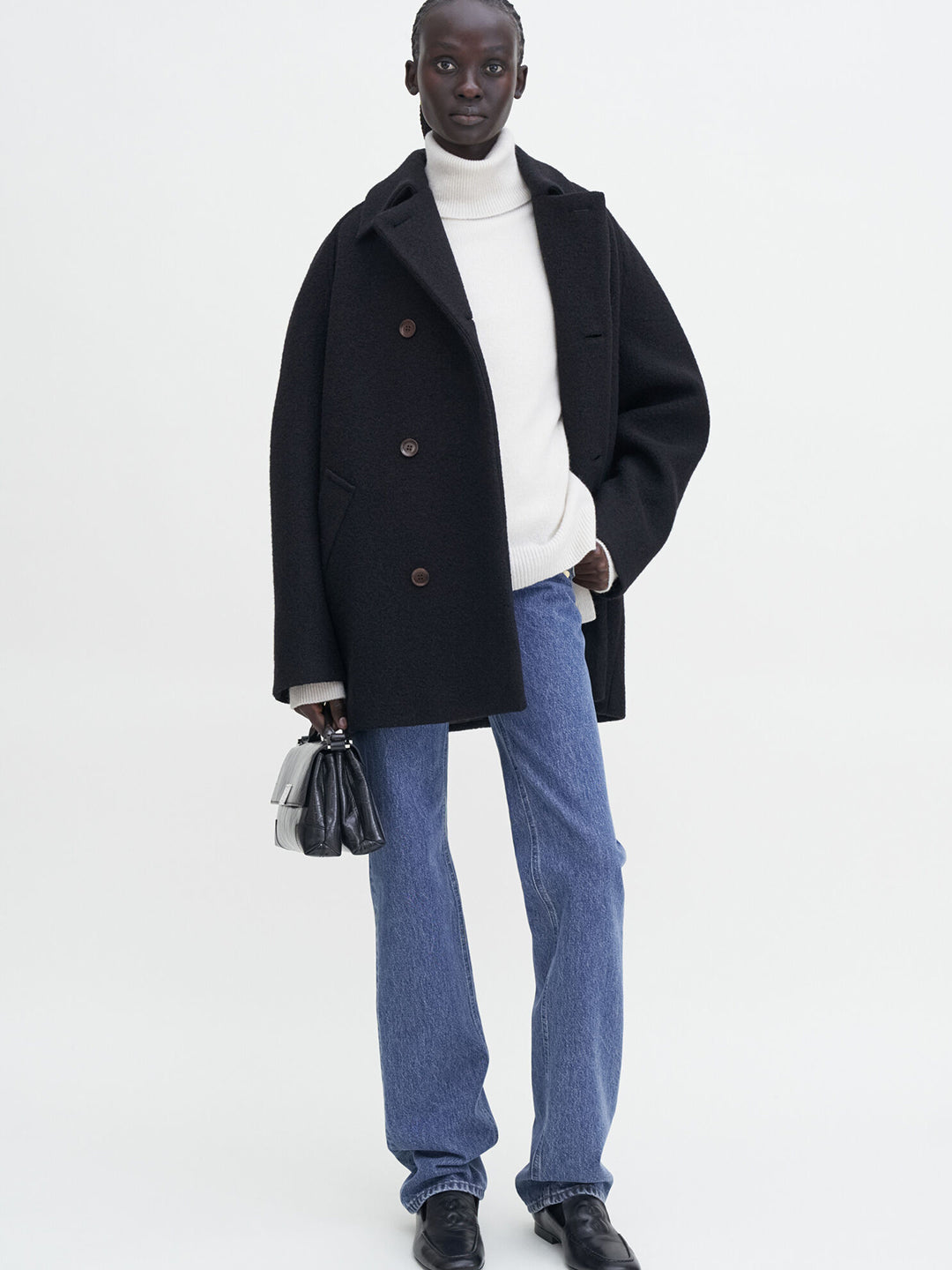 Double Breasted Boiled Wool Jacket