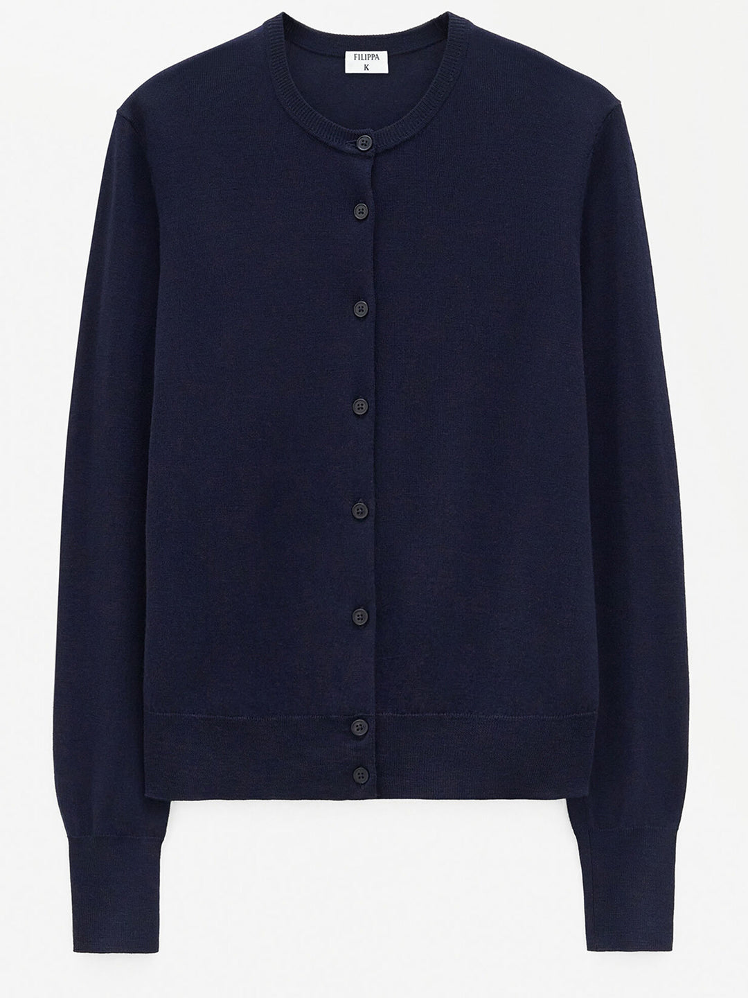 Merino Short Cardigan Navy