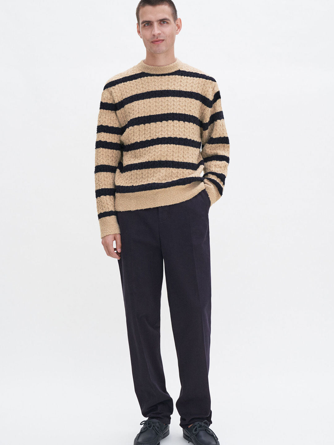 Braided Striped Sweater