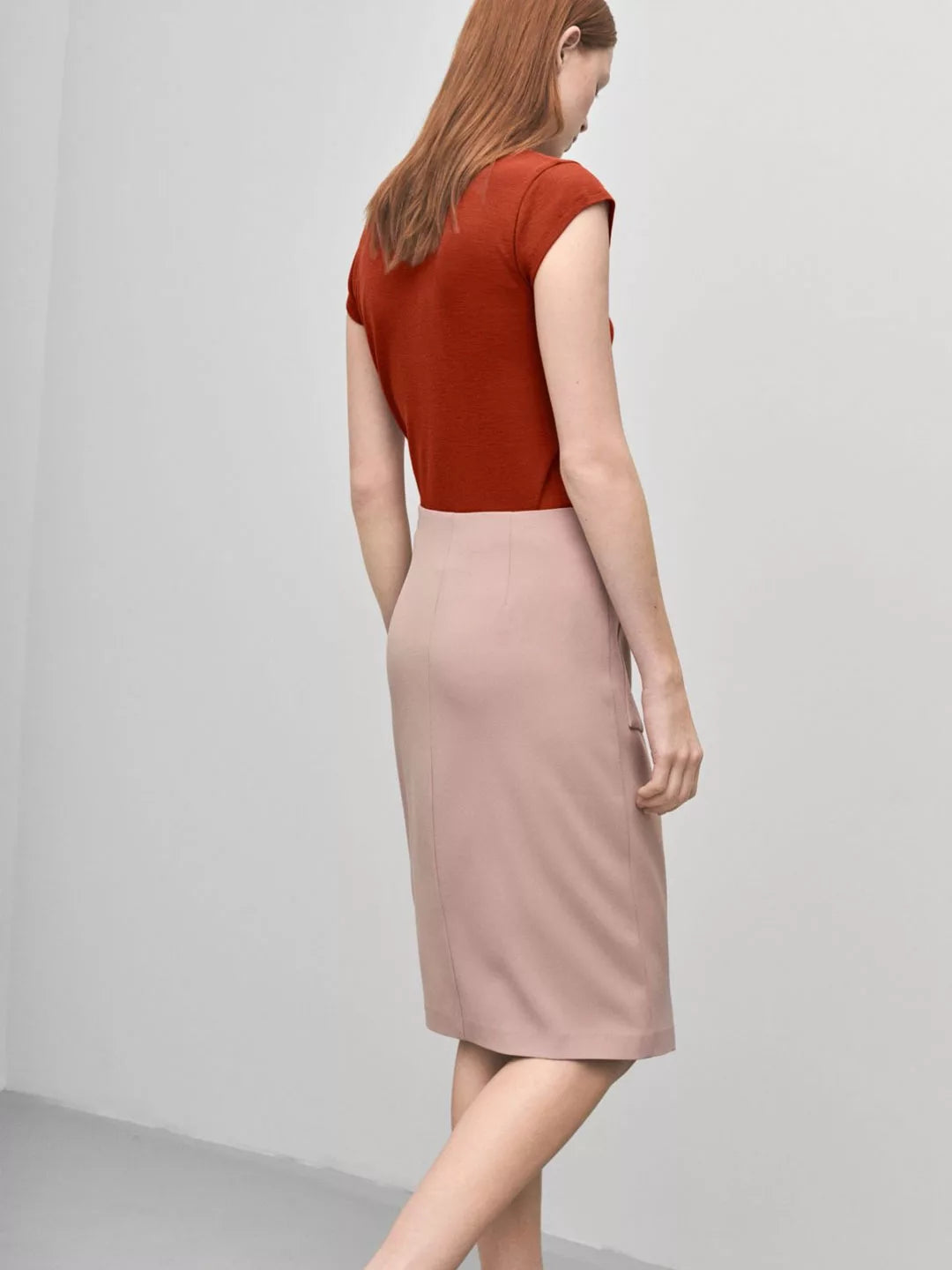 Wrap Pocket Crepe Skirt