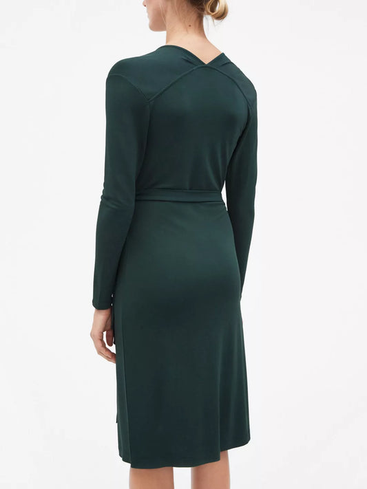 Drapey Crepe Wrap Dress
