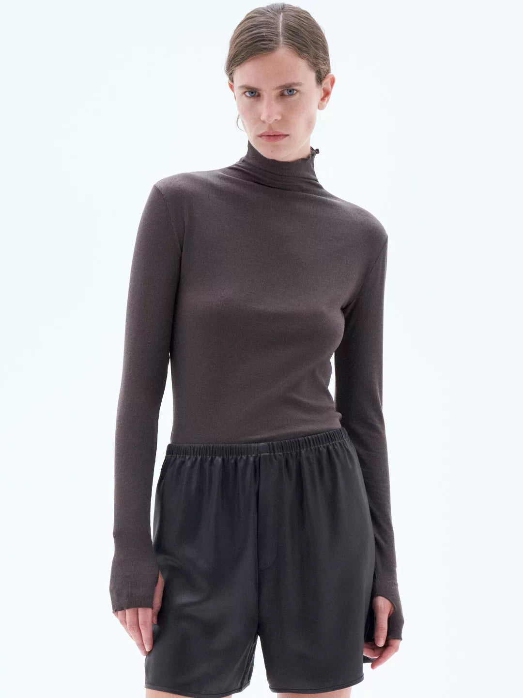 Rib Mock Neck Top