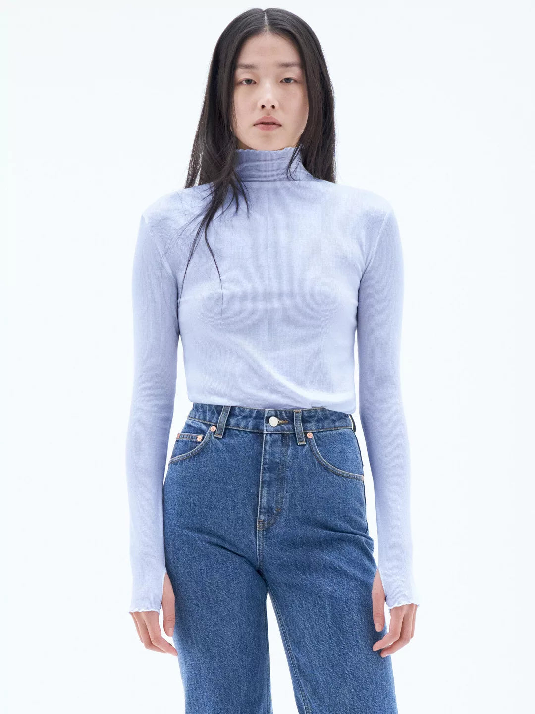 Rib Mock Neck Top
