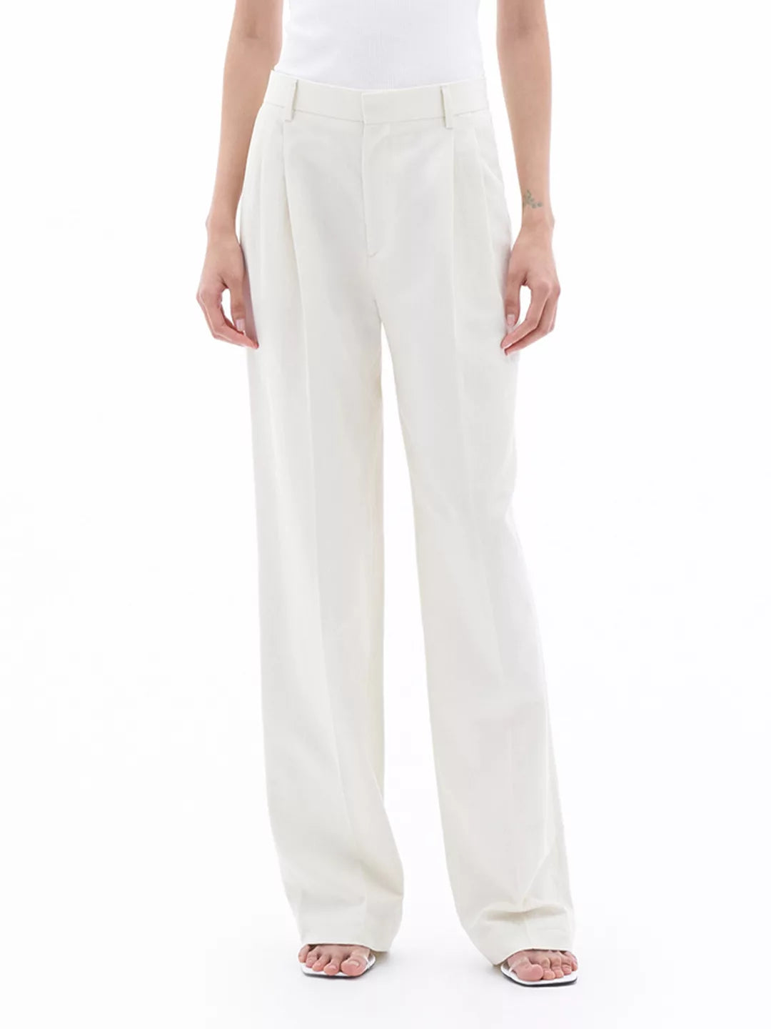 Pleated Pinstripe Trouser