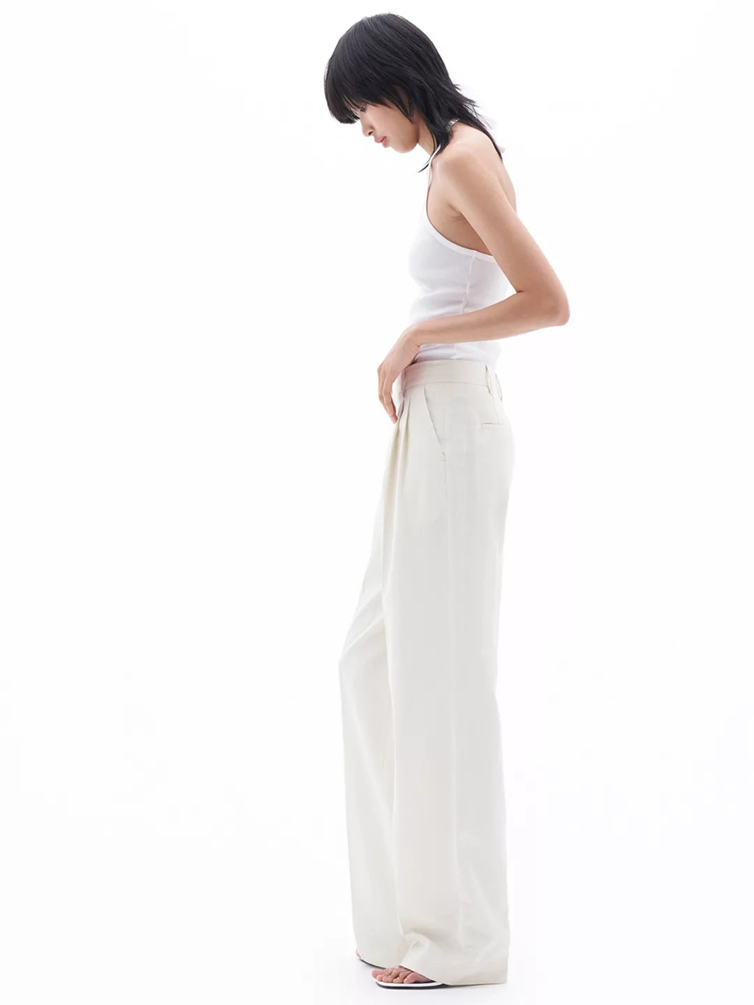 Pleated Pinstripe Trouser