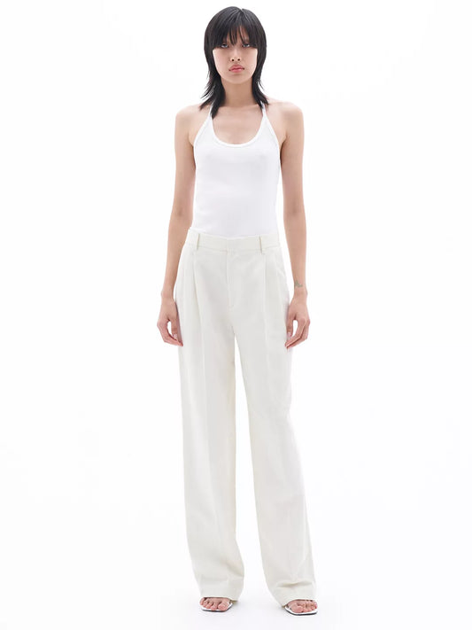 Pleated Pinstripe Trouser