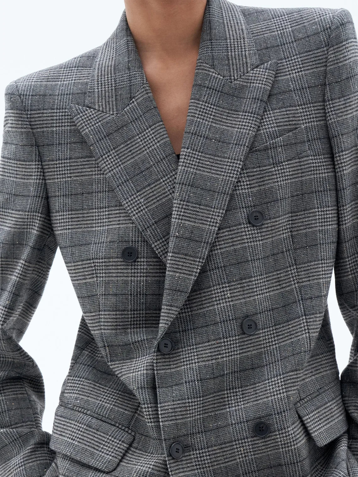 Double Breasted Check Blazer