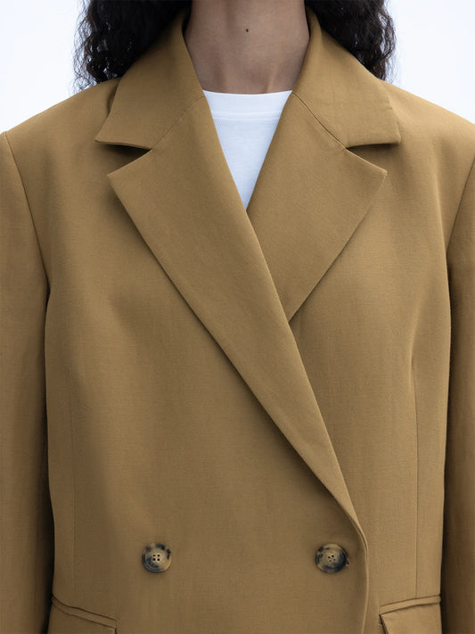 Double Breasted Linen Coat
