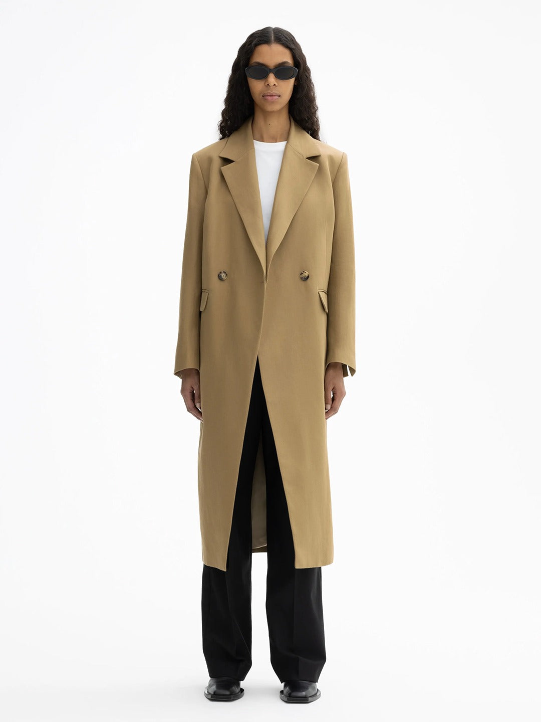 Double Breasted Linen Coat