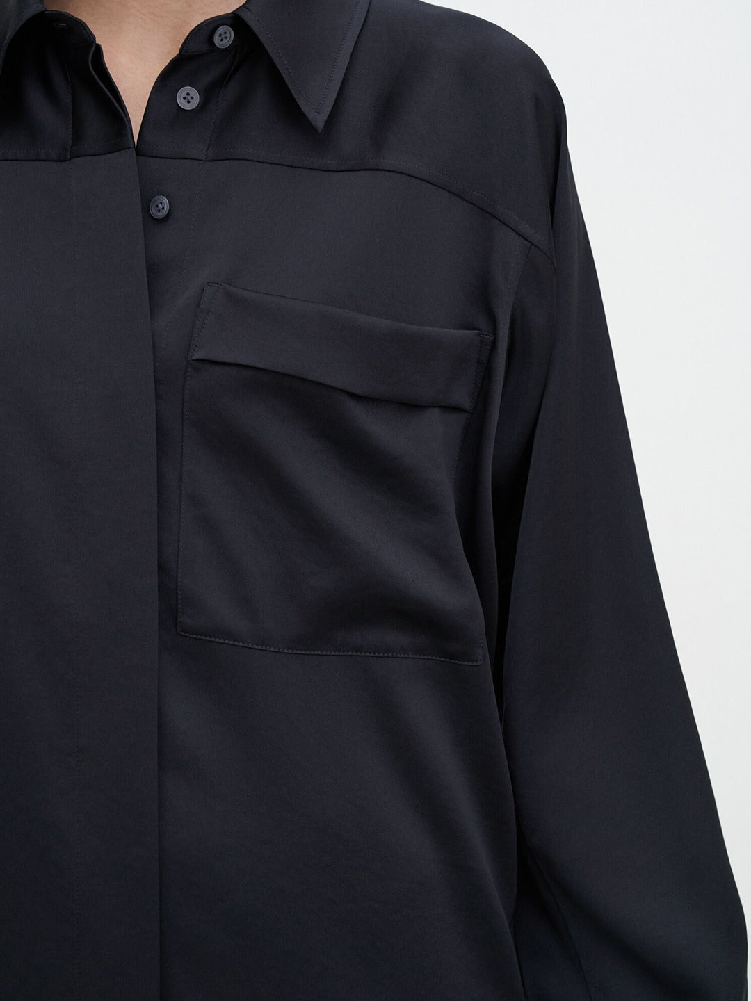 Shiny Pocket Blouse