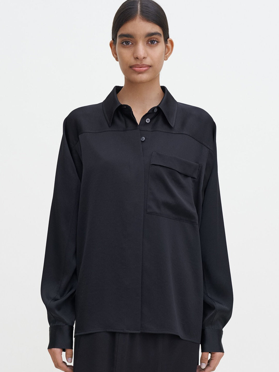 Shiny Pocket Blouse