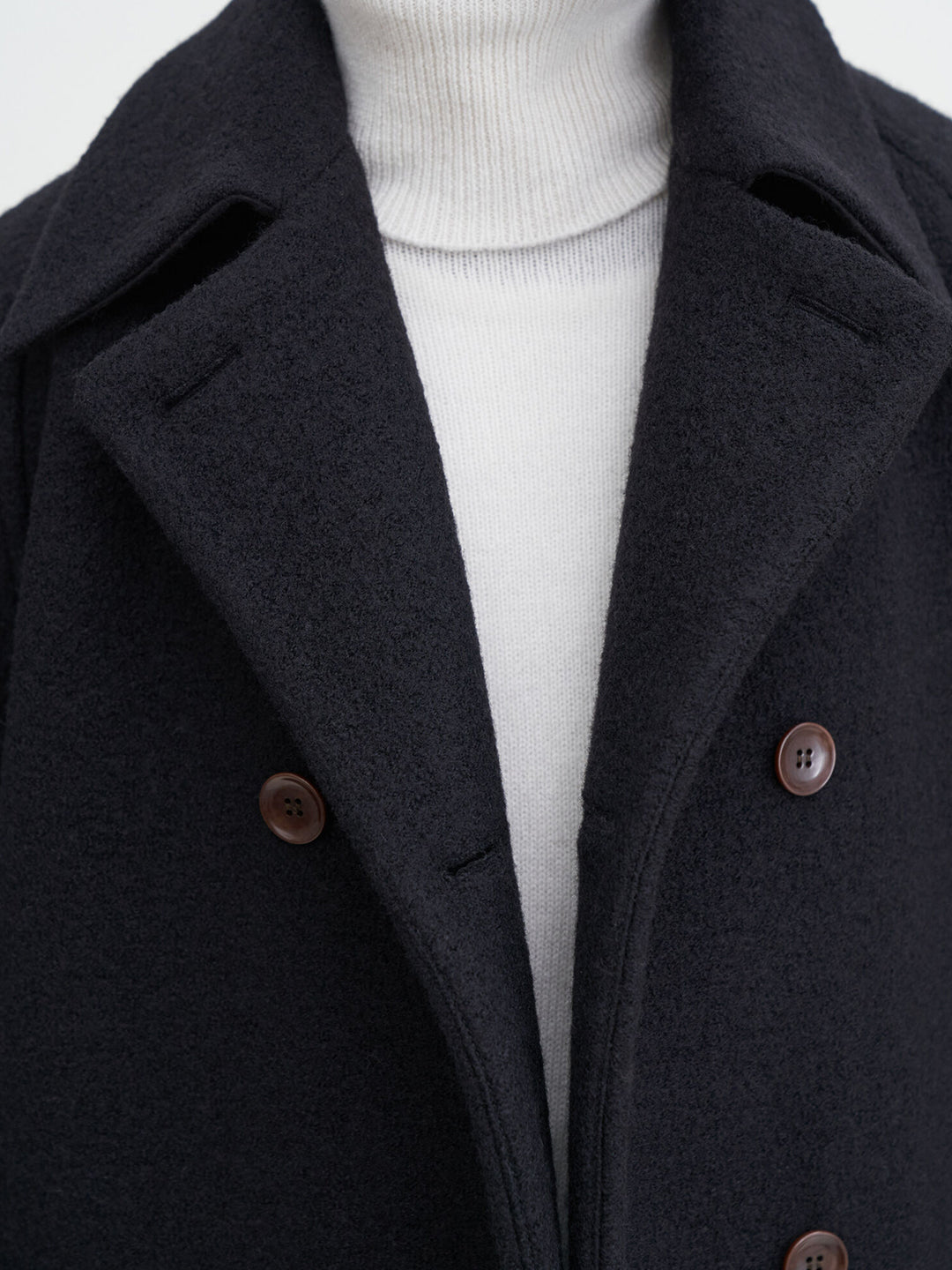 Double Breasted Boiled Wool Jacket