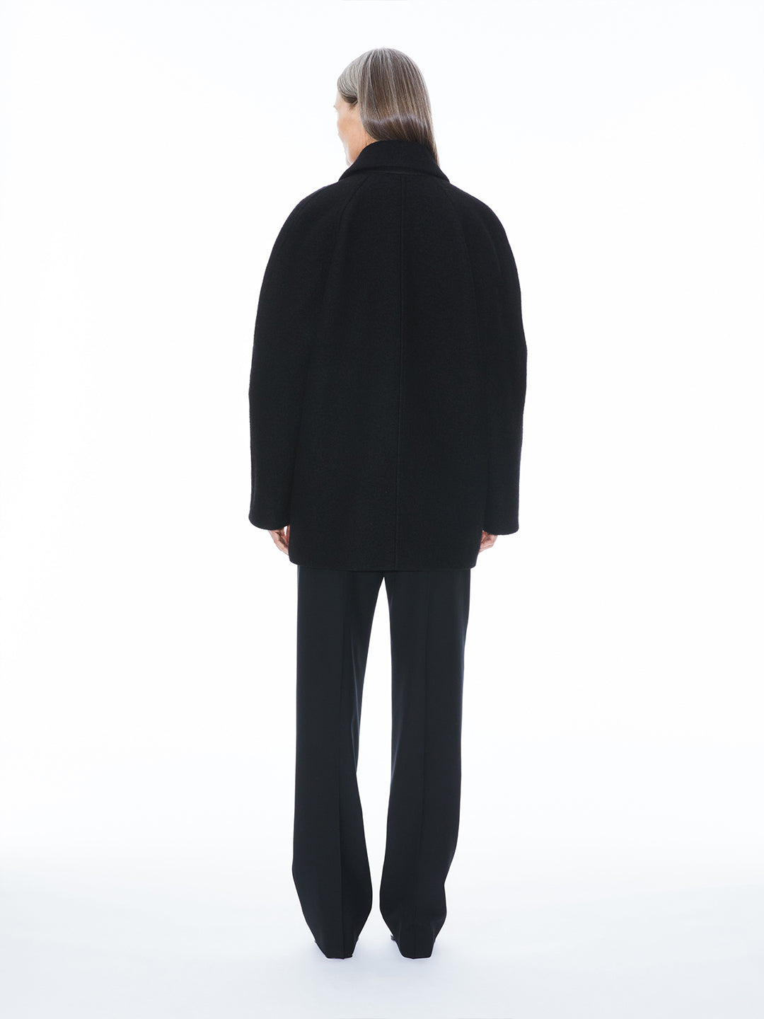 Double Breasted Boiled Wool Jacket