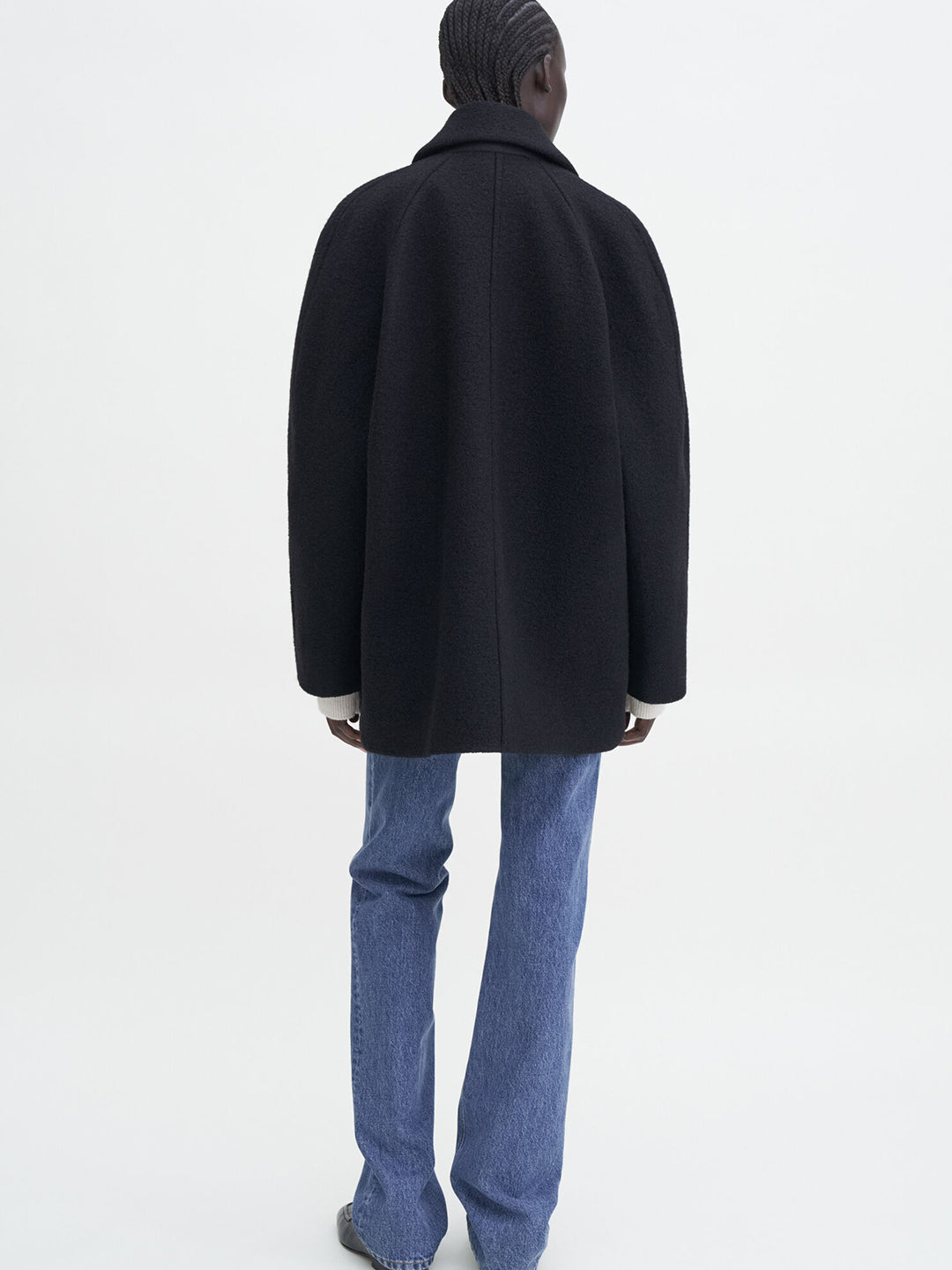 Double Breasted Boiled Wool Jacket