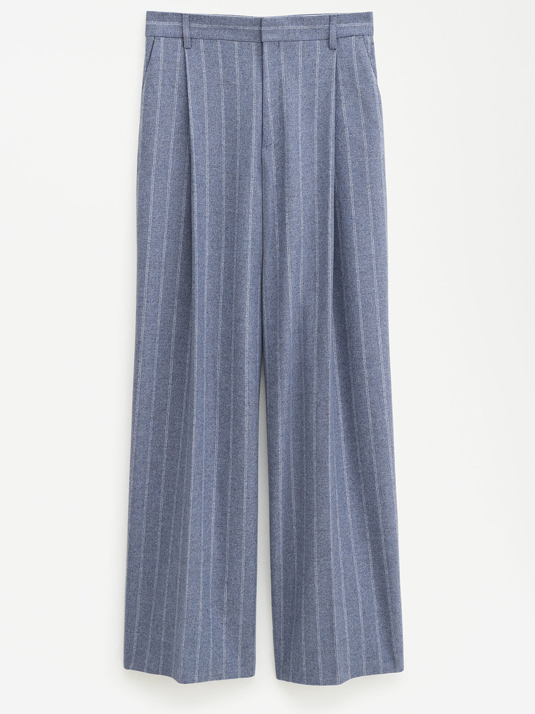 Wide Pleated Striped Trouser