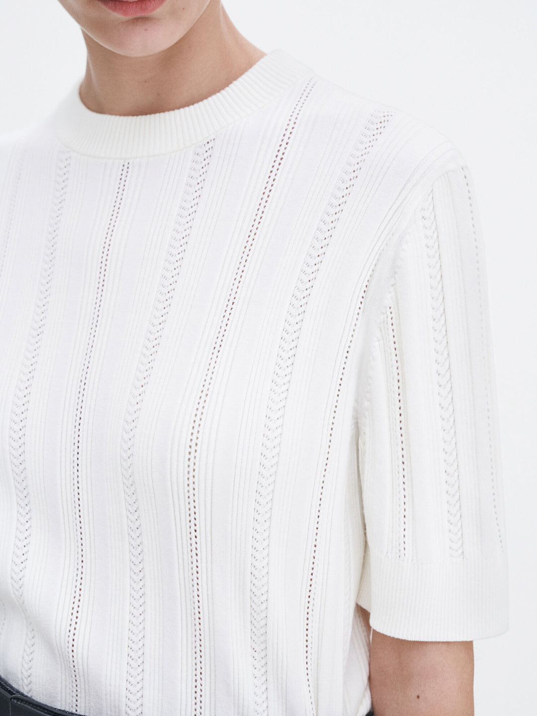Braid Knit T-Shirt