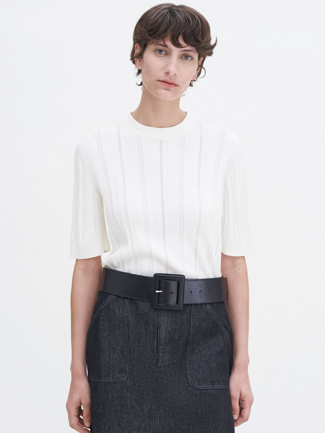 Braid Knit T-Shirt