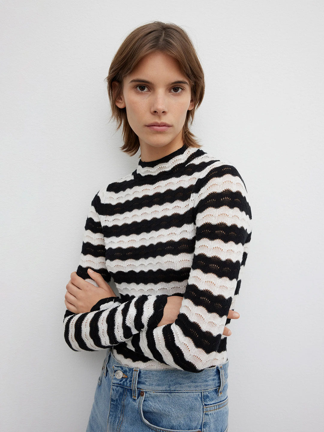 Lace knit top