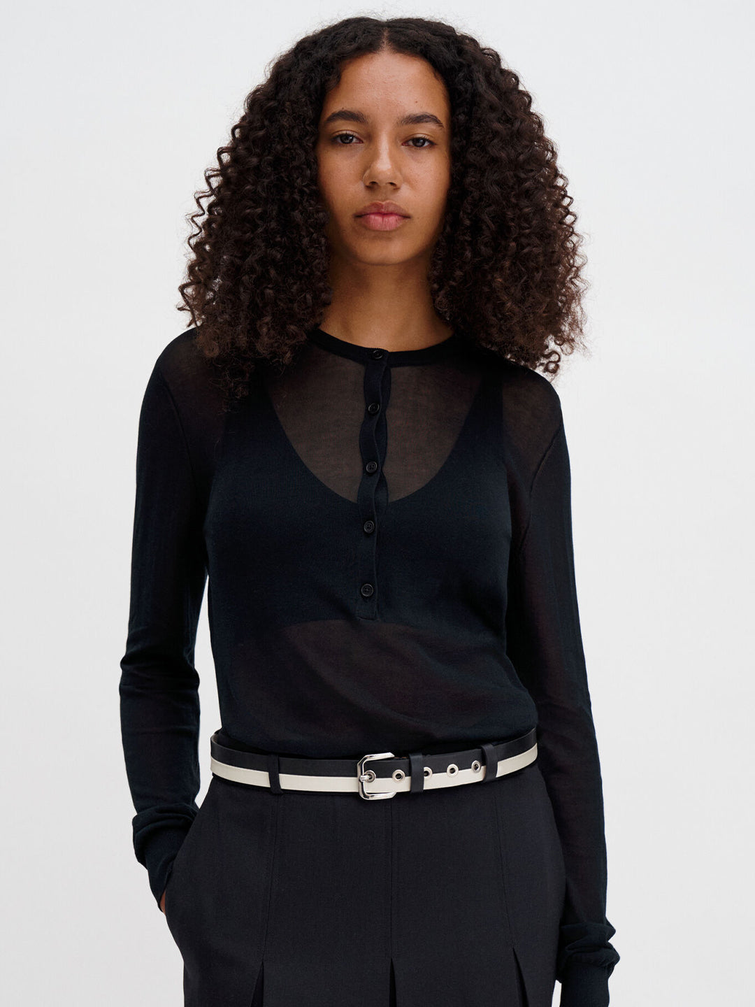 Sheer Knit Henley