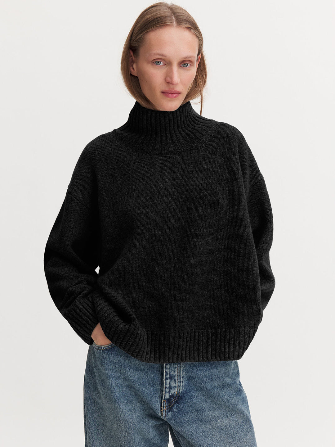 Wool Cashmere Turtleneck Sweater
