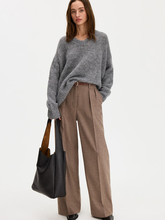 Hairy Alpaca V-Neck Sweater