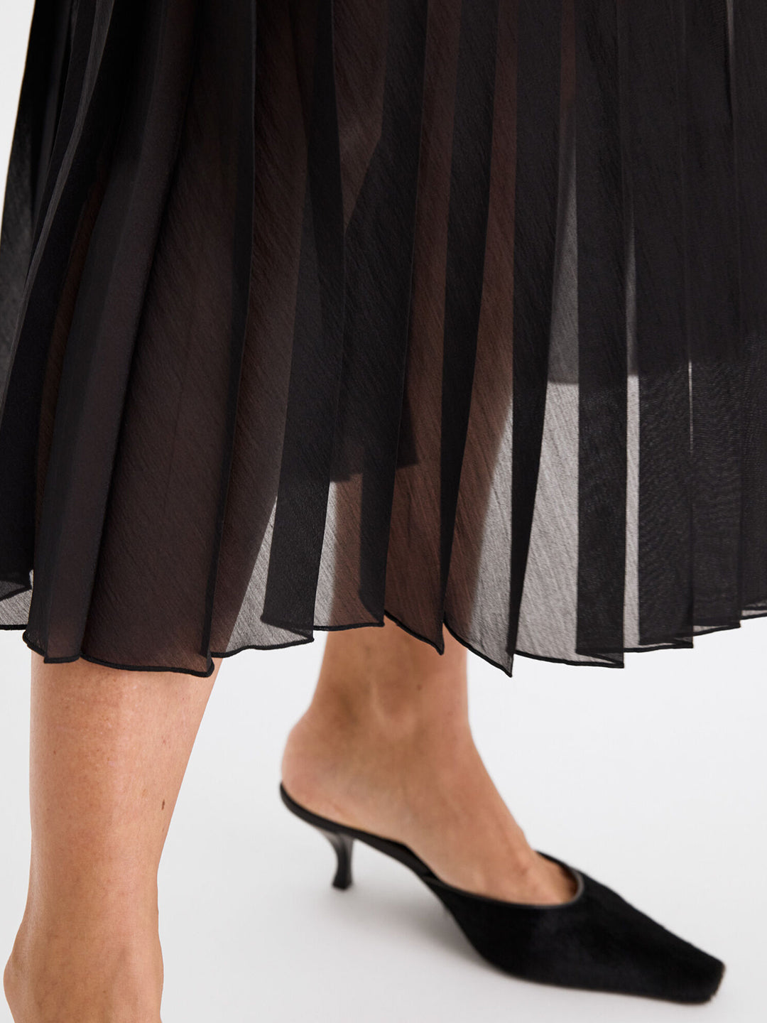 Sheer Plissé Skirt