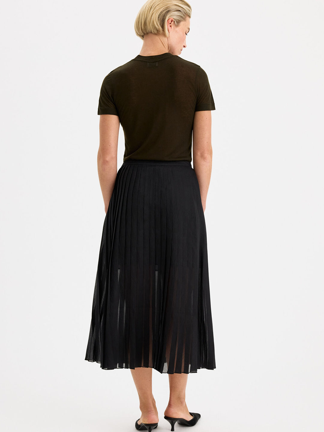 Sheer Plissé Skirt