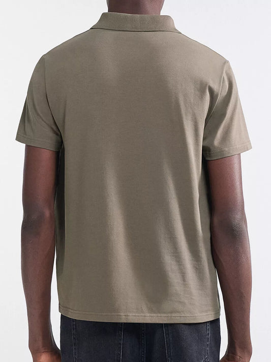 Stretch Cotton Polo T-Shirt - Mole Grey