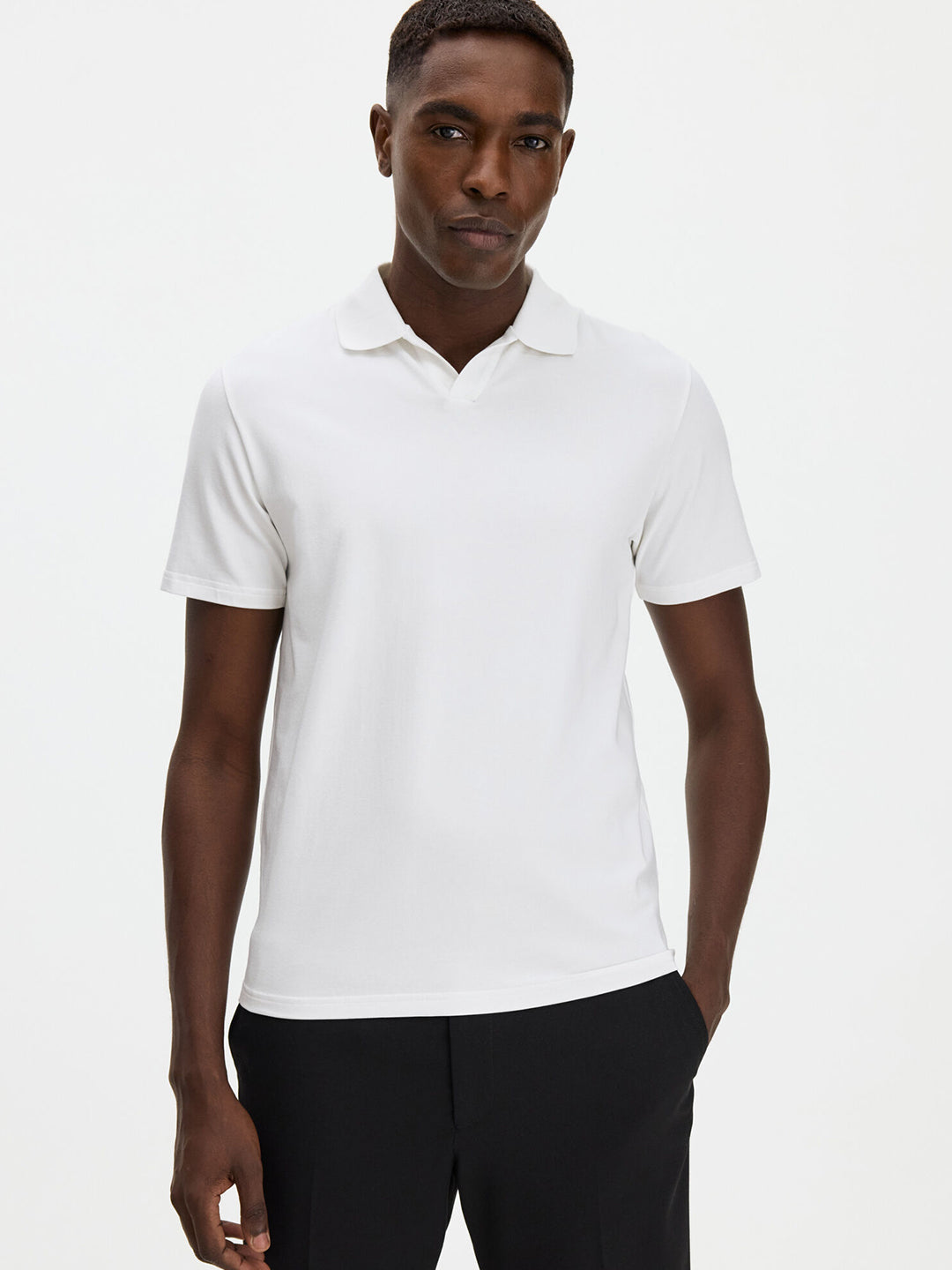 Stretch Cotton Polo T-Shirt