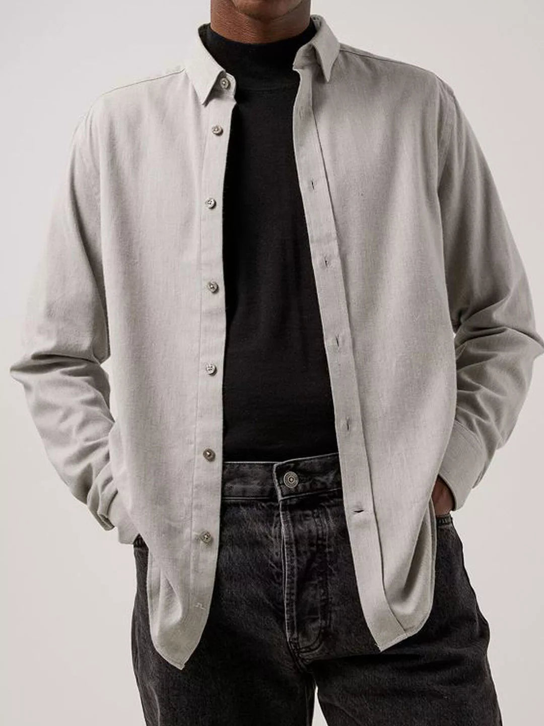 Light Flannel Slim Shirt