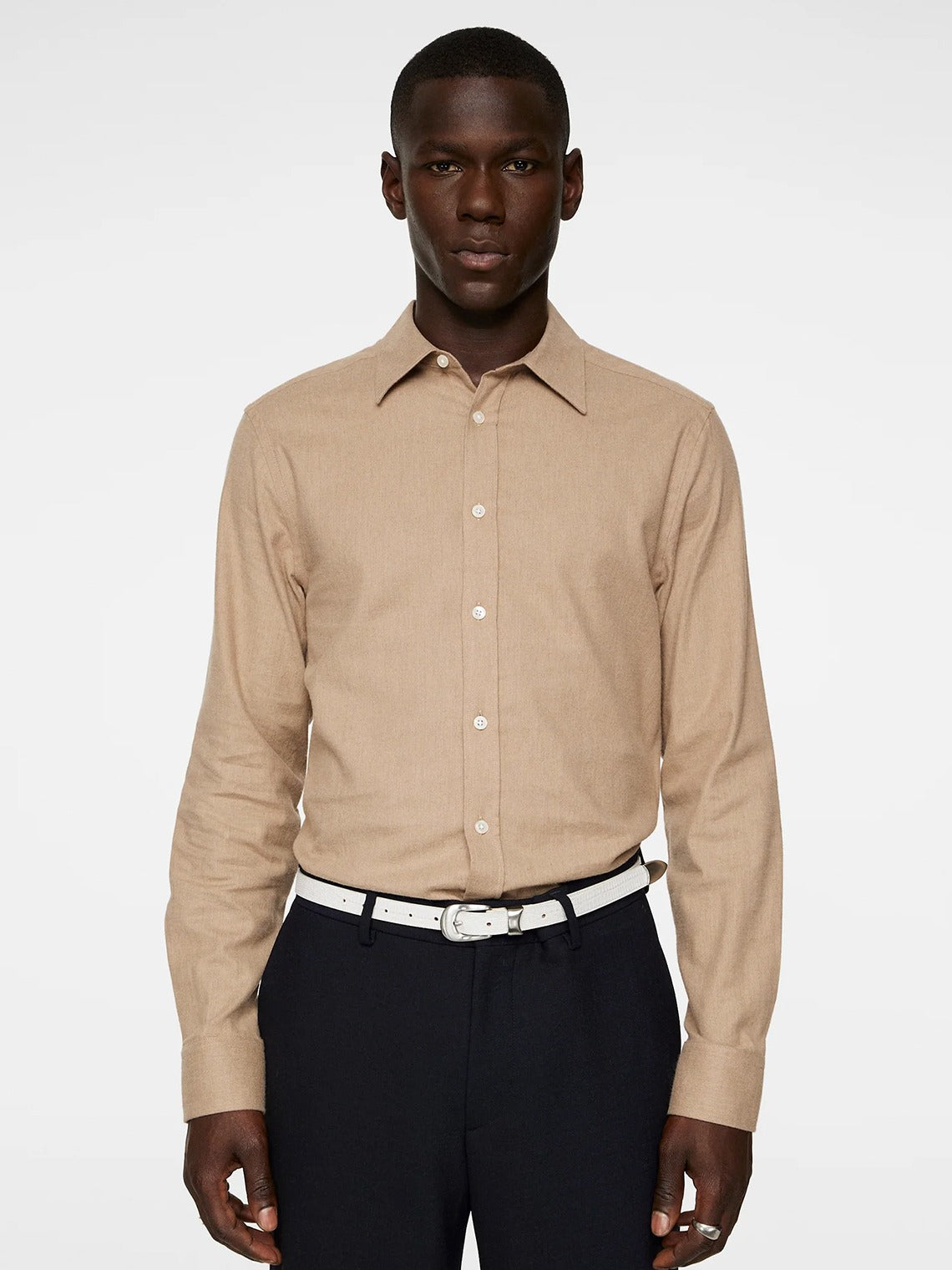 Light Flannel Slim Shirt