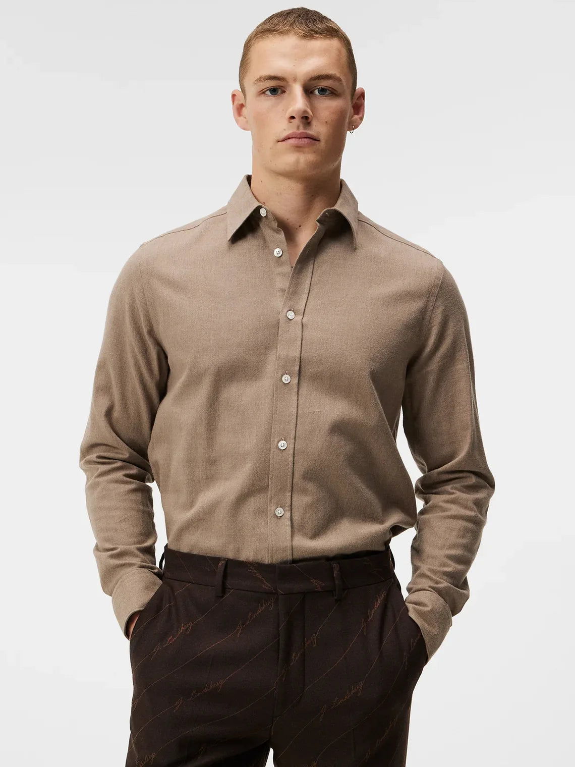 Light Flannel Slim Shirt