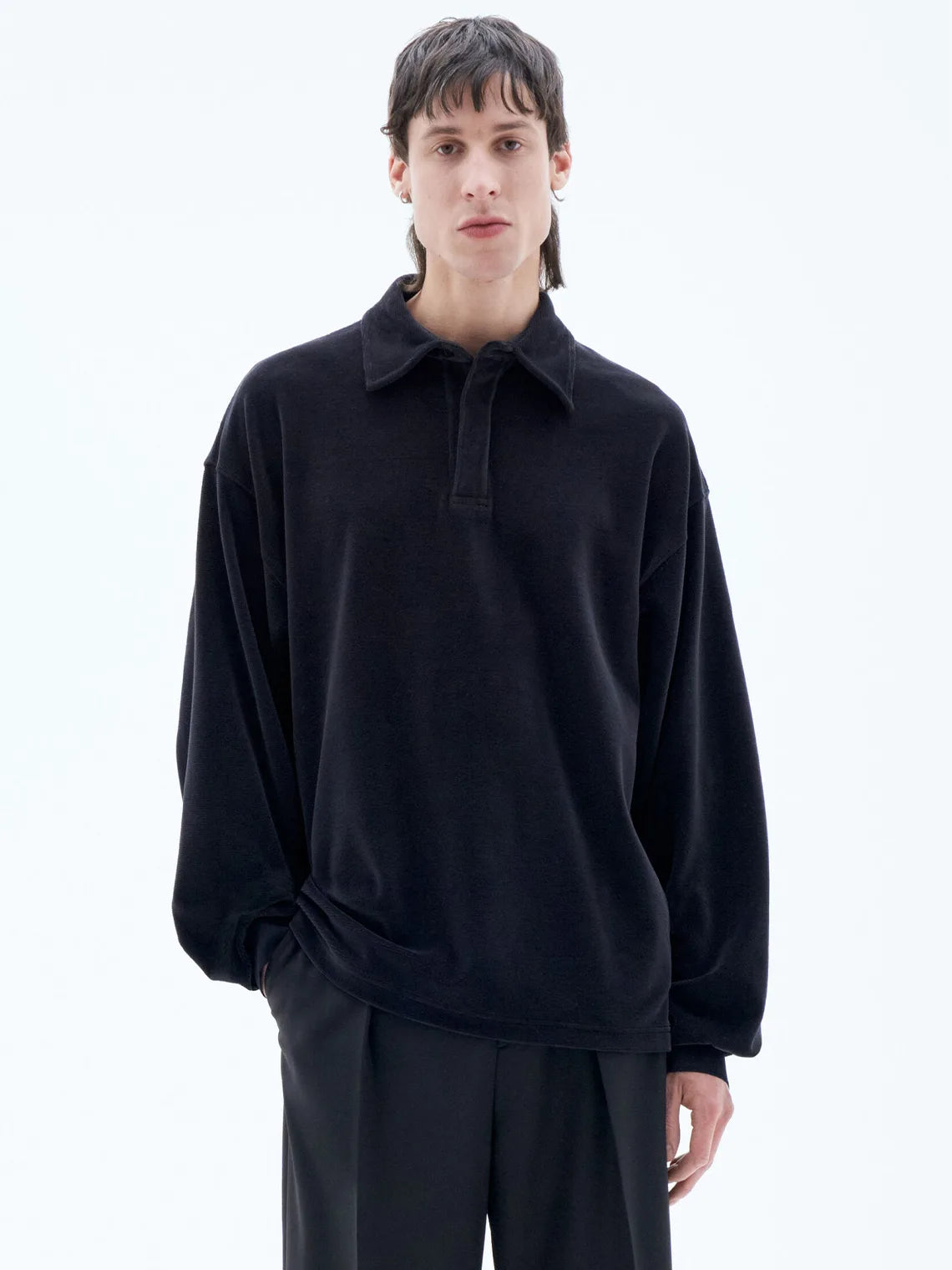 Velour Longsleeve Polo