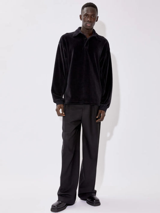 Velour Longsleeve Polo