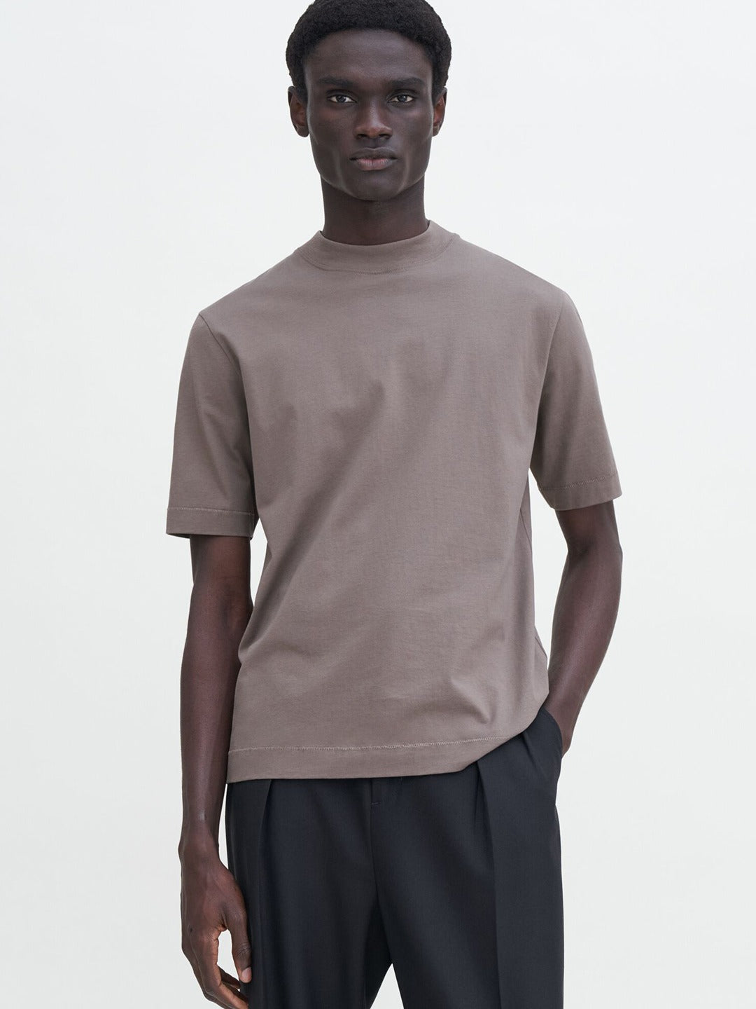 Mock Neck Cotton Tee