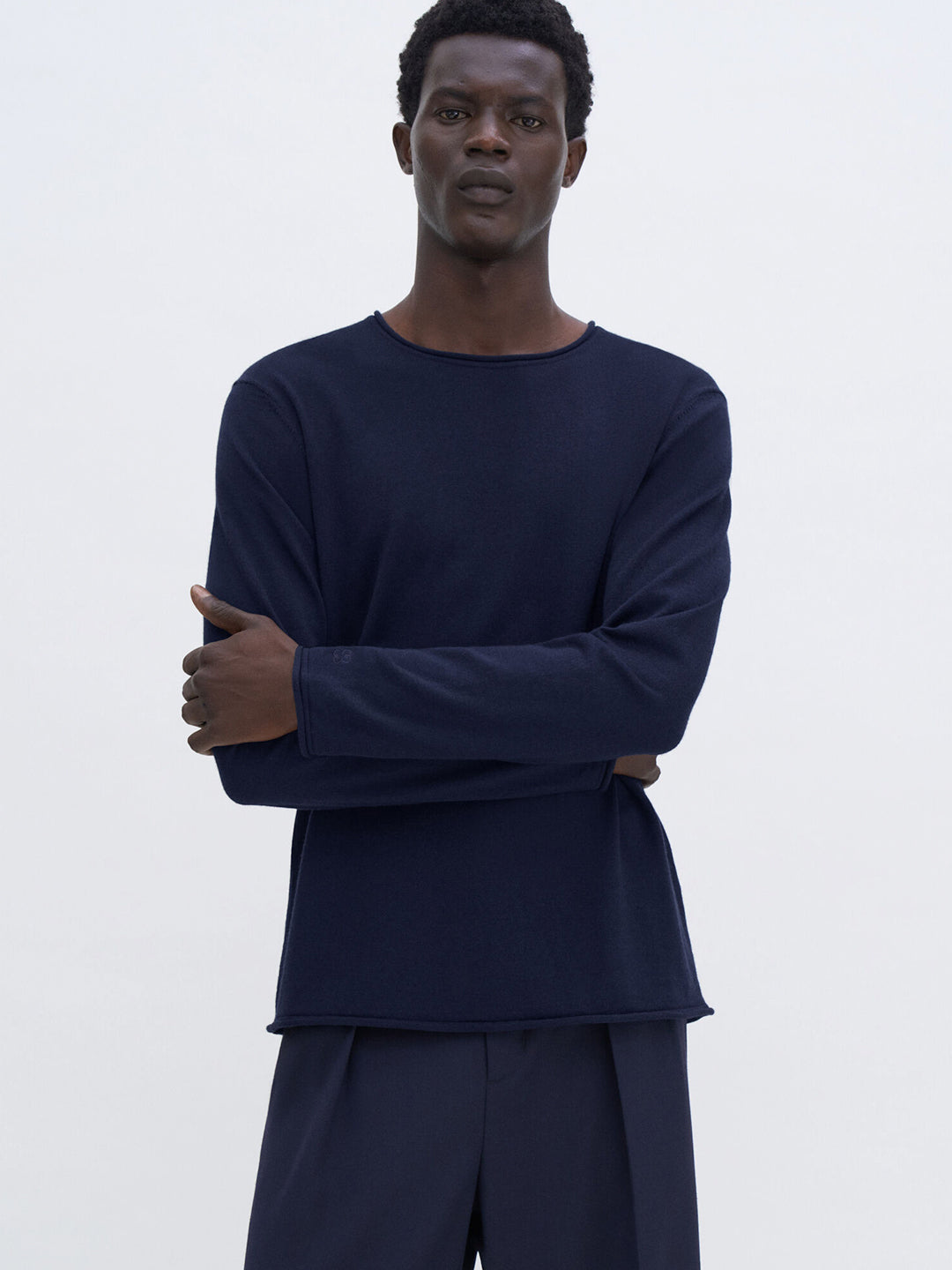 Rolled Edge Knit Sweater