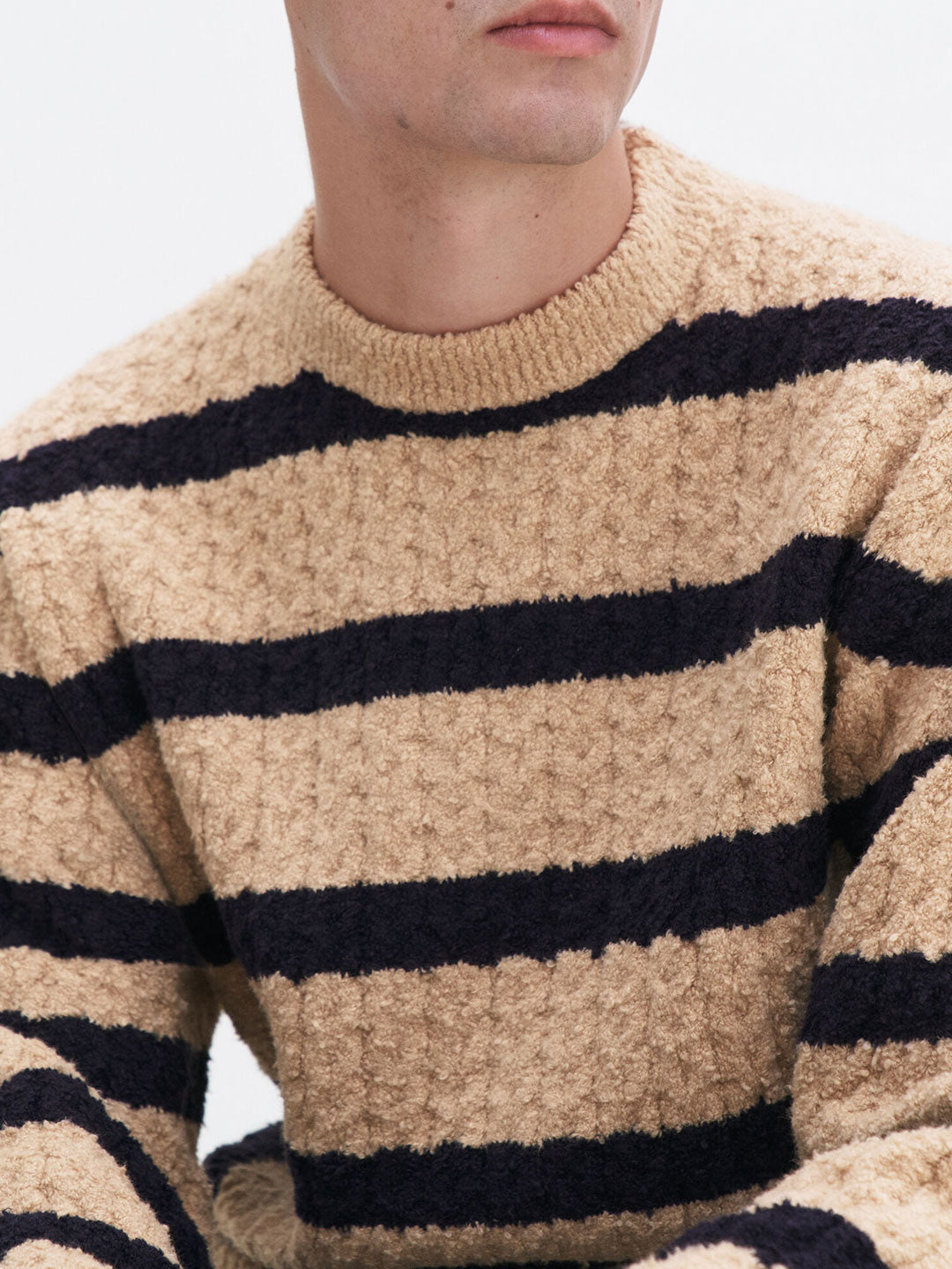 Braided Striped Sweater
