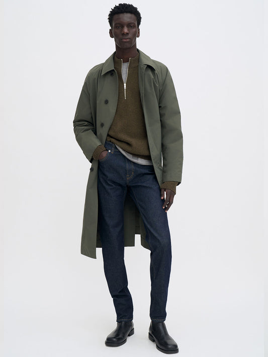 Ribbed Wool Half Zip Sweater