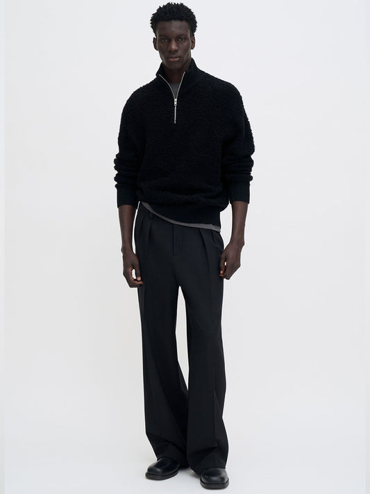 Fluffy Half Zip Sweater