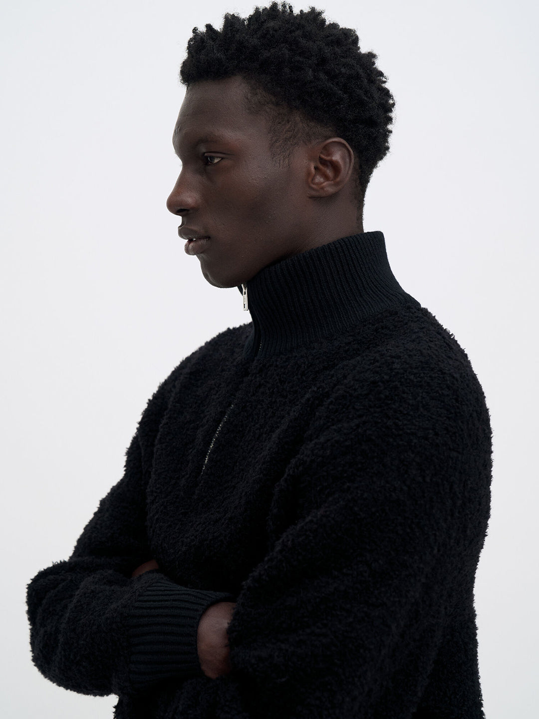 Fluffy Half Zip Sweater