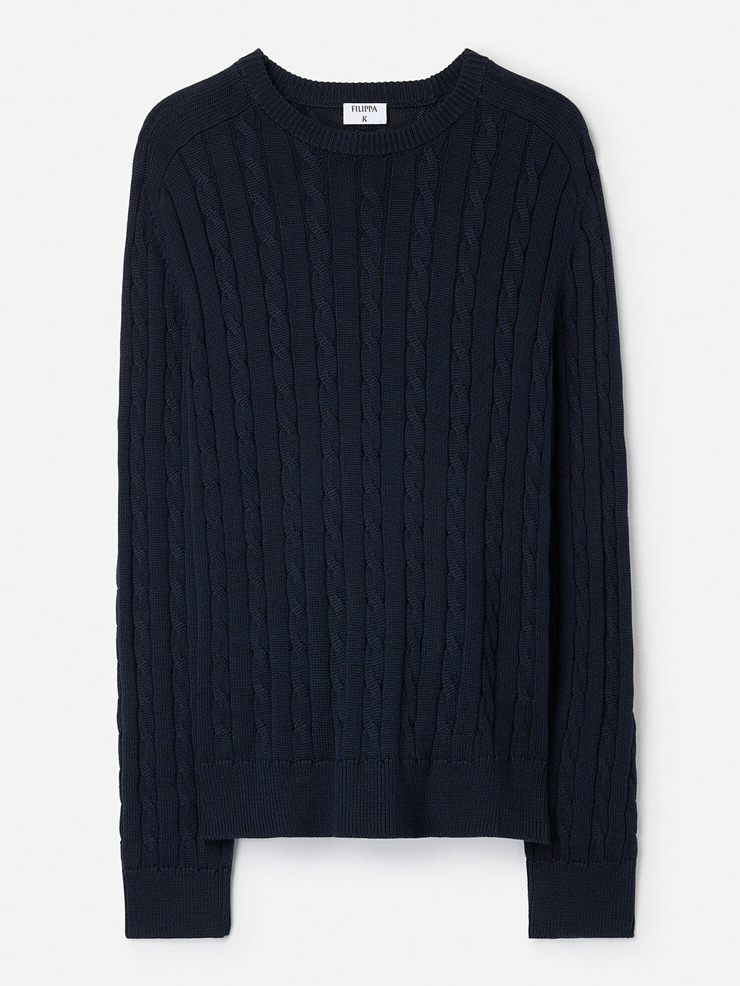 Braided Cotton Crewneck Sweater