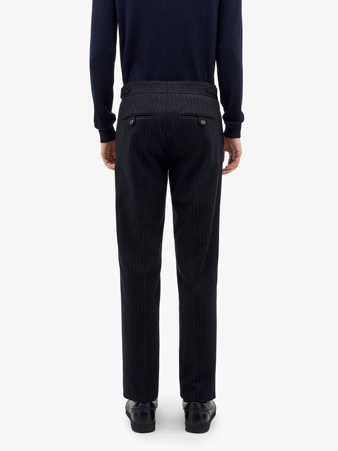 Tense A Pinstripe Wool Trousers