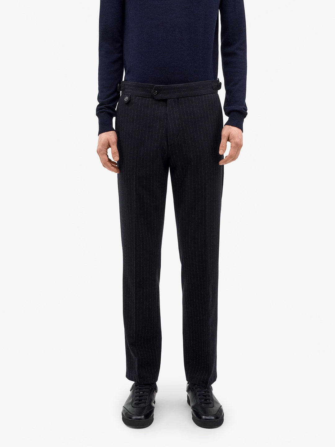 Tense A Pinstripe Wool Trousers