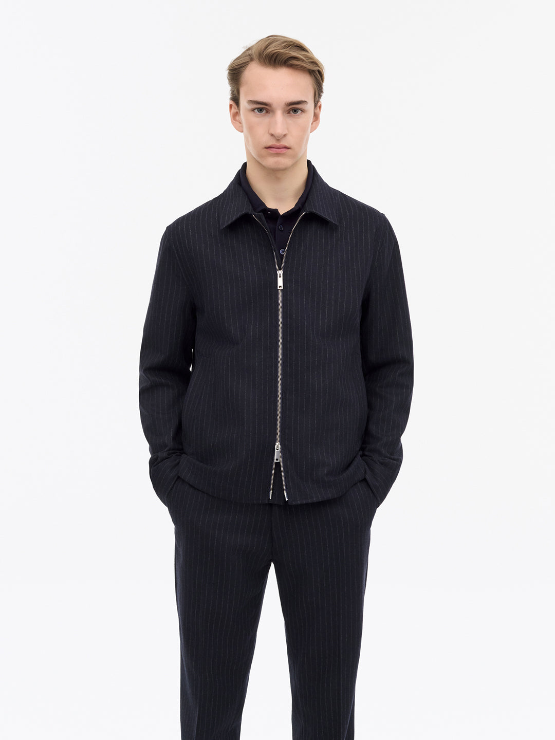 Barnaby C Pinstripe Shirt Jacket
