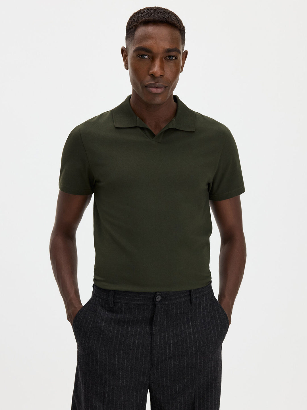 Stretch Cotton Polo T-Shirt