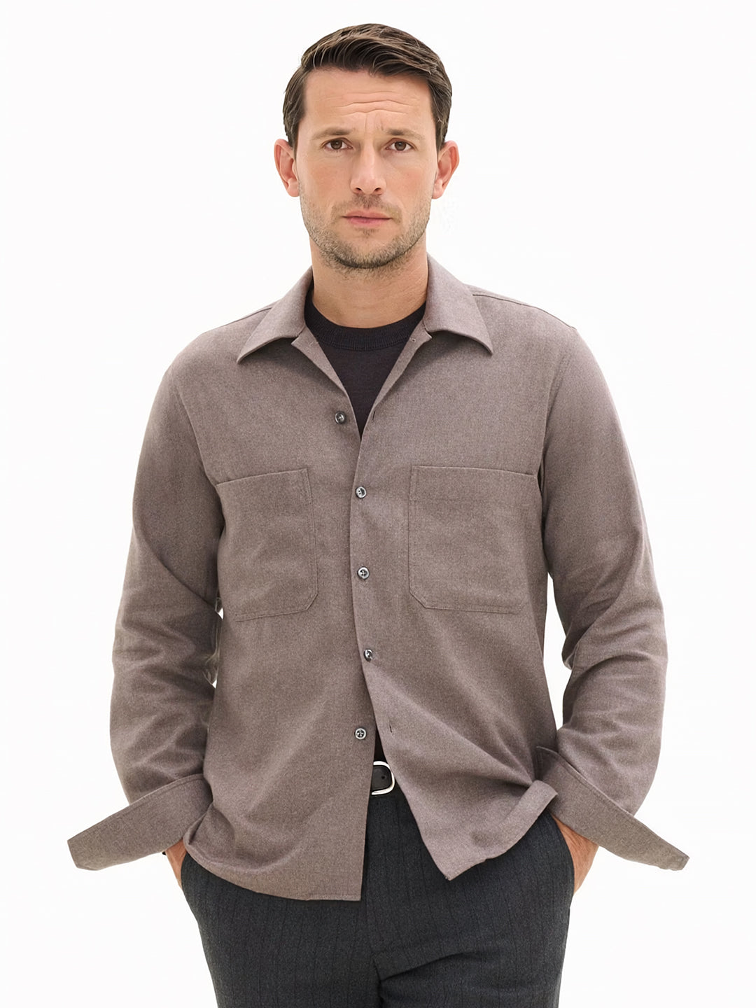 Straight Fit Cuban Winter Twill Shirt