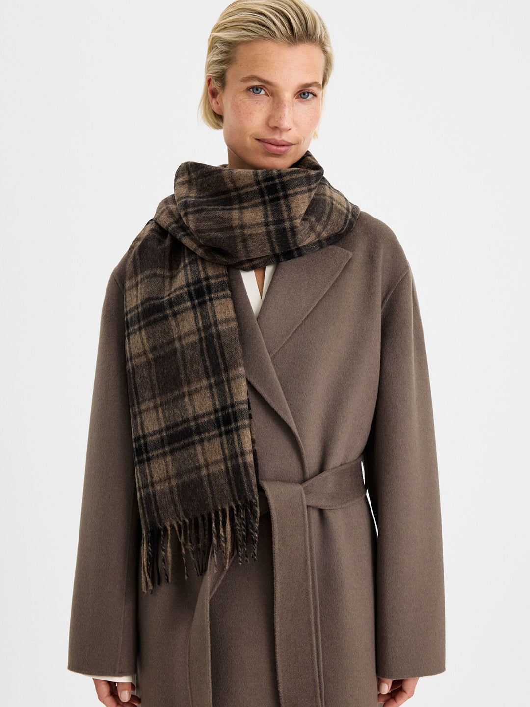 Merino Check Scarf