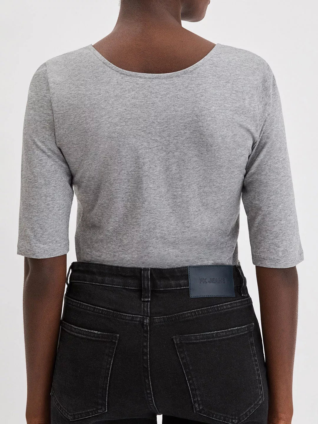 Cotton Stretch Scoop Neck Top