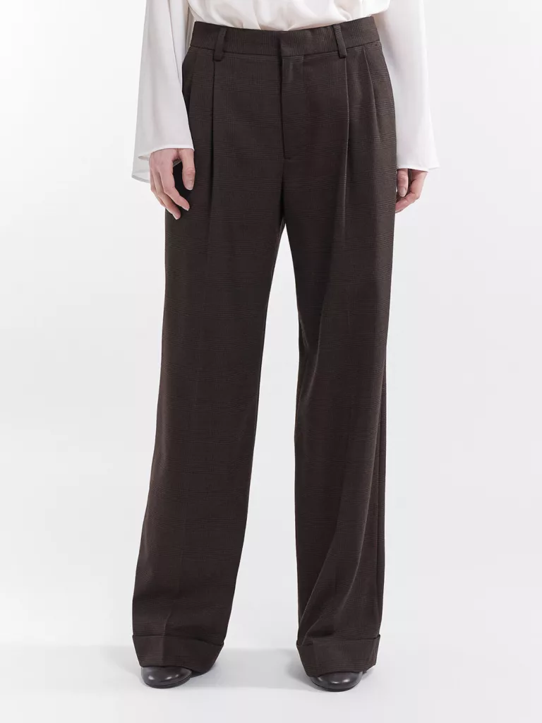 A0000-Kinley-Check-Trouser-Filippa-K-Brown-Houndstooth-Front